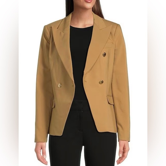 Michael Kors Double Breasted Cotton Stretch Peak Lapel Blazer size 10 new - Picture 1 of 5